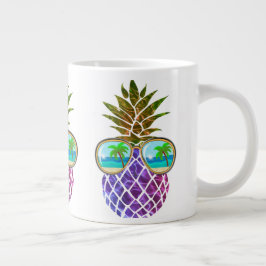 Tropisch rosa lila Ananas Jumbo-Tasse