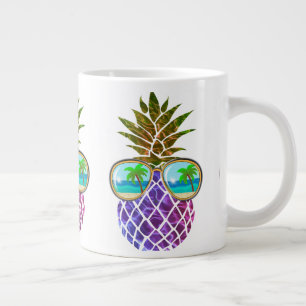 Tropisch rosa lila Ananas Jumbo-Tasse