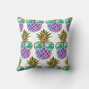 Tropisch rosa lila Ananas Kissen