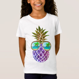 Tropisch rosa lila Ananas T-Shirt