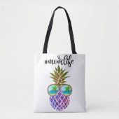 Tropisch rosa lila Ananas Tasche (Vorderseite)