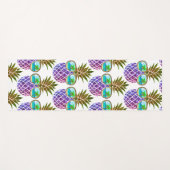 Tropisch rosa lila Ananas Yogamatte (Vorderseite (Horizontal))