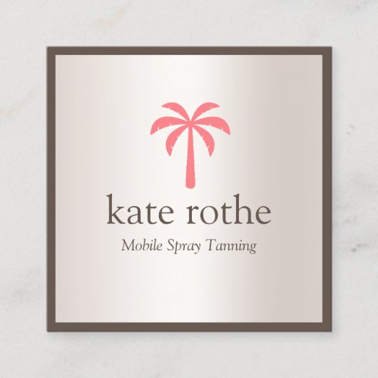 Tropisch rosa Palm Tree Mobile Spray Tan Telefonnummerkarte (Vorderseite)