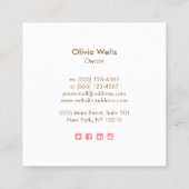 Tropisch rosa Palm Tree Mobile Spray Tan Telefonnummerkarte (Rückseite)