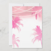 Tropisch rosa Palmen & Brautparty Einladung (Rückseite)