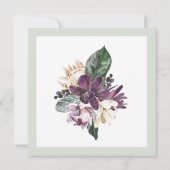 Tropisch rosa Papagei und Sage Floral 60. Geburtst Einladung (Rückseite)