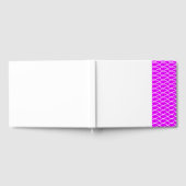 Tropisch rosa rechts gezogene Wellen auf Weiß Gästebuch (Voll)