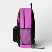 Tropisch rosa, schwarze Palmen Treppen Custom Beac Bedruckter Rucksack (Rechts)