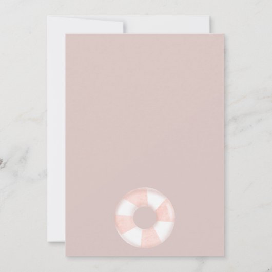 Tropisch rosa Schwimmbecken Party Sweet 16 Einladung (Rückseite)