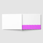 Tropisch rosa Spitzen aus Polka auf weißem Hinterg Gästebuch (Voll)