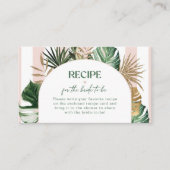 Tropisch rosa Streifen Palm Brautparty Rezept Begleitkarte (Vorderseite)