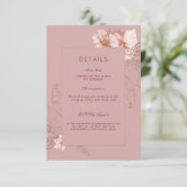 Tropisch-rosa Tracerdetails Einladung (Stehend Vorderseite)