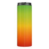Tropisch Rot-Gelb-Grün-Farbe mit Ihrem Namen Thermosbecher (Rückseite)