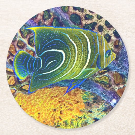 tropisch runder pappuntersetzer (Vorderseite)