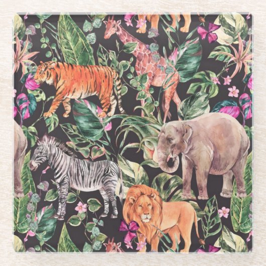 Tropisch/Safari Glasuntersetzer (Vorderseite)