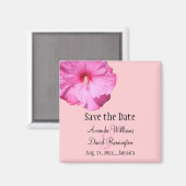 Tropisch Save the Date (rosa) Magnet (Vorderseite/Rückseite)