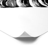 Tropisch: Schwarz-Weiß-Monstera-Blätter Poster (Ecke)