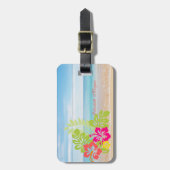 Tropisch, Strand, hawaiischer Hibiskus Gepäckanhänger (Vorderseite vertikal)