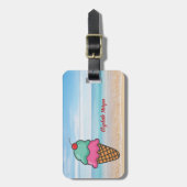 Tropisch, Strand, Meer, Sand, Eiscreme Personalisi Gepäckanhänger (Vorderseite vertikal)