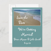 Tropisch-Strand-, Save the Date, ... Ankündigungspostkarte (Vorne/Hinten)