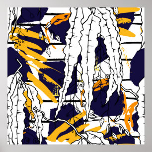 Tropisch, Streifen, tierisches Motiv. Nahtloses Mu Poster