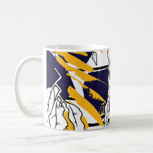 Tropisch, Streifen, Tiermotiv. Nahtloses Muster l Kaffeetasse