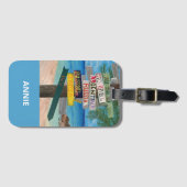Tropisch. Tag des Gepäcks am Strand Gepäckanhänger (Vorderseite (Horizontal))