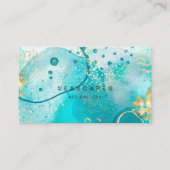 Tropisch Türkis Wasserfarbenküste Abstrakt Visitenkarte (Vorderseite)