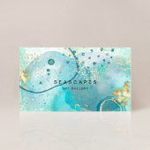 Tropisch Türkis Wasserfarbenküste Abstrakt Visitenkarte