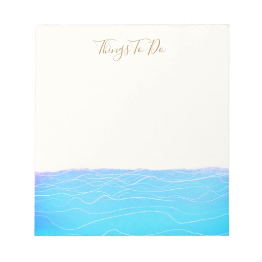 Tropisch türkisfarbene Ozeanwellen Notizblock (Vorderseite)