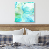Tropisch türkisfarbener Abstrakter Edelstein Leinwanddruck (Insitu (Schlafzimmer))