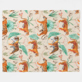 Tropisch und Tiger Fleecedecke (Vorderseite (Horizontal))