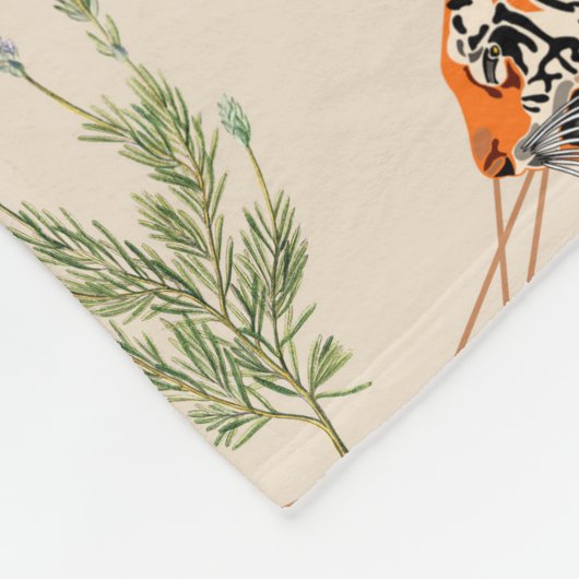 Tropisch und Tiger Fleecedecke (Ecke)