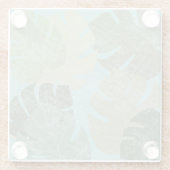 Tropisch verblasste Blätter Glasuntersetzer (Rückseite)