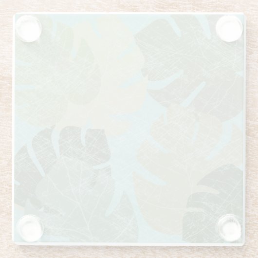 Tropisch verblasste Blätter Glasuntersetzer (Rückseite)