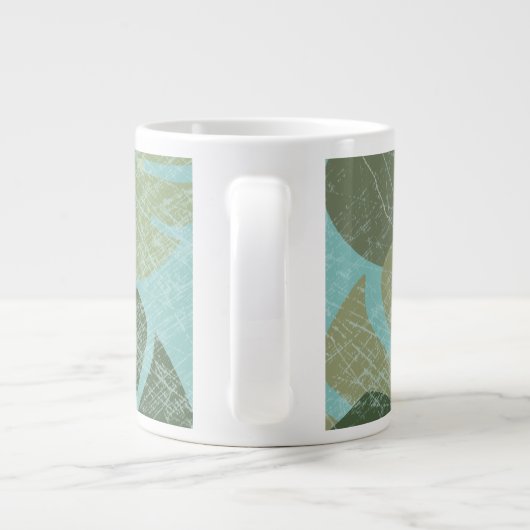 Tropisch verblasste Blätter Jumbo-Tasse (Rückseite)