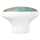 Tropisch verblasste Blätter Keramikknauf (Seitenansicht)