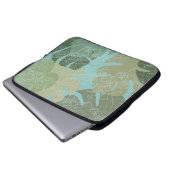 Tropisch verblasste Blätter Laptopschutzhülle (Vorne Knopf)