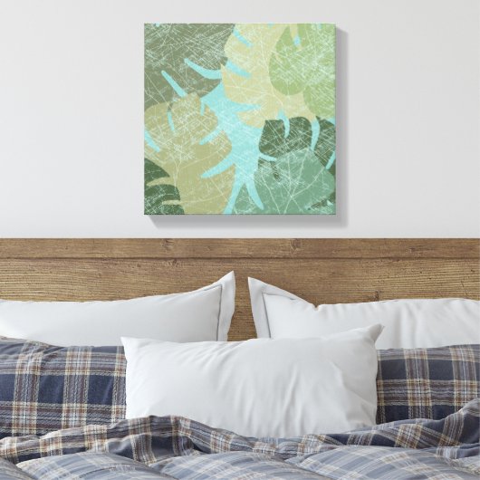 Tropisch verblasste Blätter Leinwanddruck (Insitu (Schlafzimmer))