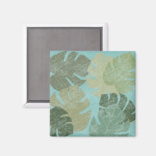 Tropisch verblasste Blätter Magnet (Vorderseite/Rückseite)