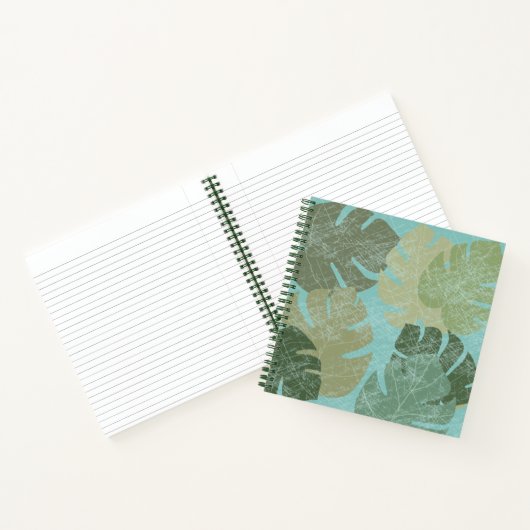 Tropisch verblasste Blätter Notizblock (Innenseite)