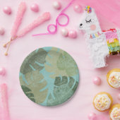 Tropisch verblasste Blätter Pappteller (Party)