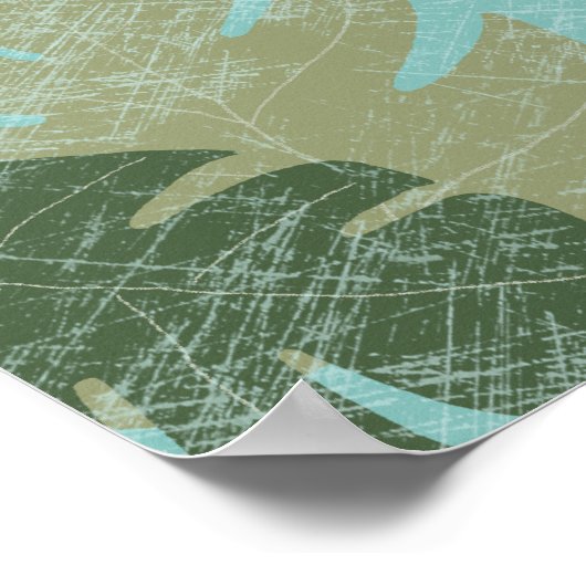 Tropisch verblasste Blätter Poster (Ecke)