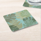 Tropisch verblasste Blätter Rechteckiger Pappuntersetzer (angewinkelt)