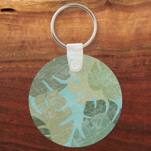 Tropisch verblasste Blätter Schlüsselanhänger (Vorderseite)