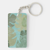 Tropisch verblasste Blätter Schlüsselanhänger (Rückseite)