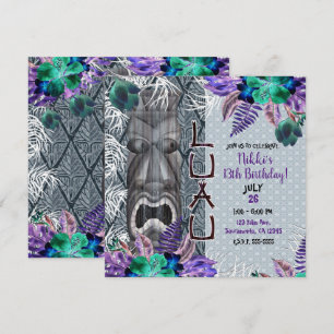Tropisch Vintag Retro Floral Tiki Hawaiian Luau Einladung