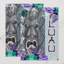 Tropisch Vintag Retro Floral Tiki Hawaiian Luau Einladung