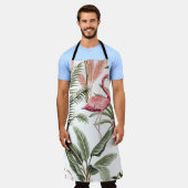 Tropisch Vintag rosa Flamingo, Bananenbäume und Schürze (Getragen)