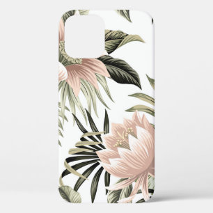 Tropisch Vintag rosa Lotus, Blätter aus Palmen, Ba Case-Mate iPhone Hülle